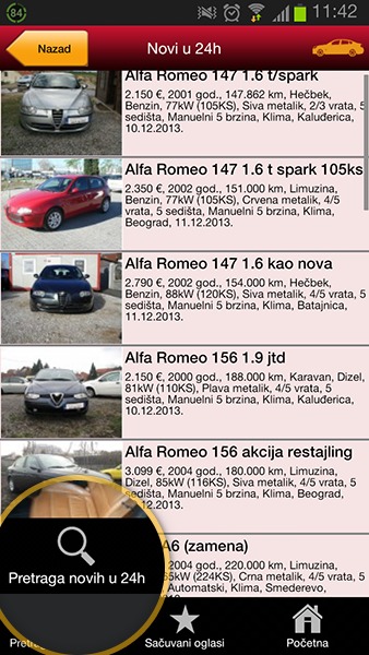 Nova opcija u Android aplikaciji Polovni automobili