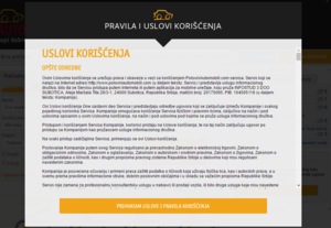 Obaveštenje o novim uslovima korišćenja našeg sajta