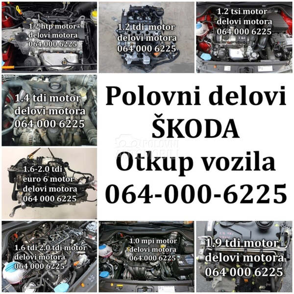 Skoda motor ceo ili delovi za Škoda Rapid, Fabia, Octavia ...