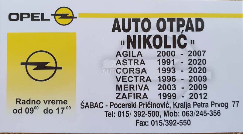 Potkrilo i krilo za Opel Astra K od 2000. do 2021. god.