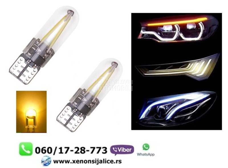 T10 w5w led sijalice zute  