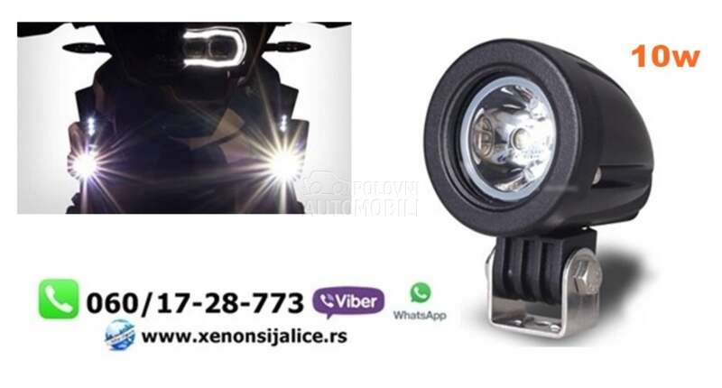 UNIVERZALNI LED FAR ZA MOTORE 10W LED MOTO FAR 5,5CM  