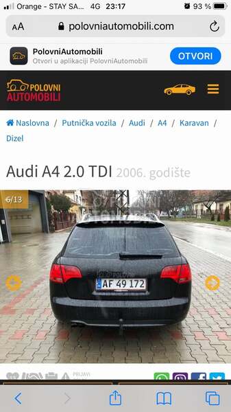 ZADNJI BRANIL za Audi A3, A4, A6 od 2004. do 2012. god.