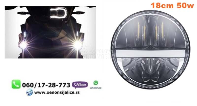 LED FAR ZA MOTORE UNIVERZALNI LED MOTO FAR 18CM 50W  