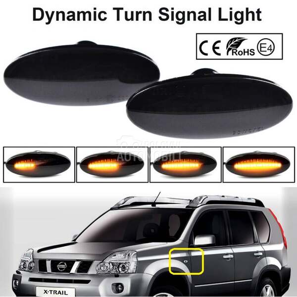 LED BOCNI DYNAMIC MIGAVCI za Nissan Micra, Note, Qashqai ...
