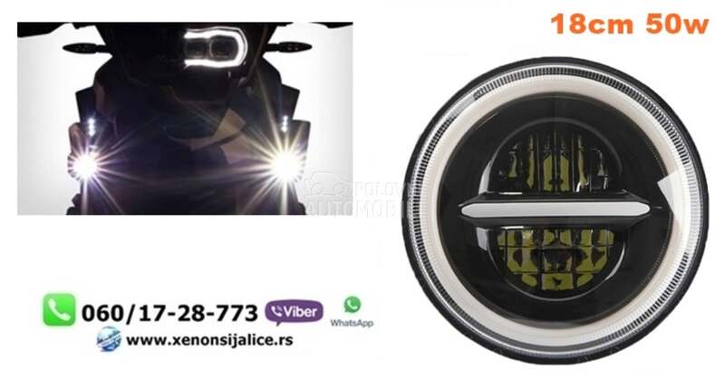 LED FAR ZA MOTORE UNIVERZALNI LED MOTO FAR 18CM 50W  
