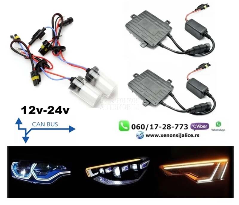 Xenon komplet set kan bus h7 6000k ksenon  