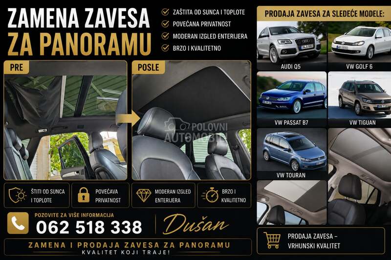 ZAVESA PANORAME za Volkswagen Sharan, Tiguan, Golf 7