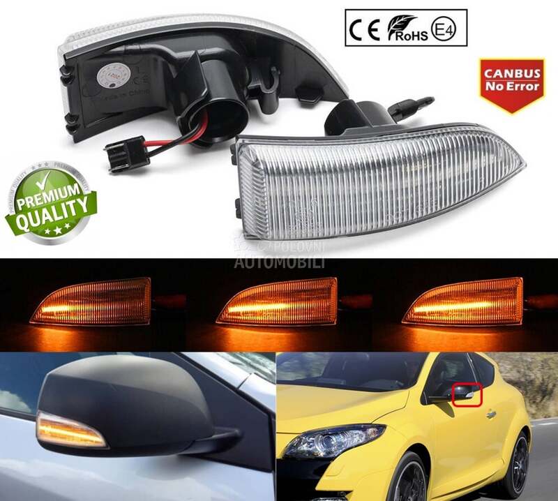 LED DYNAMIC MIGAVCI RETROVIZOR za Renault Grand Scenic, Laguna, Megane ...