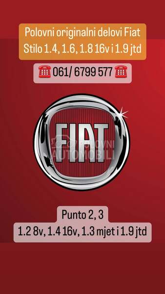 Polovni originalni delovi za Fiat Punto, Stilo od 2002. do 2009. god.