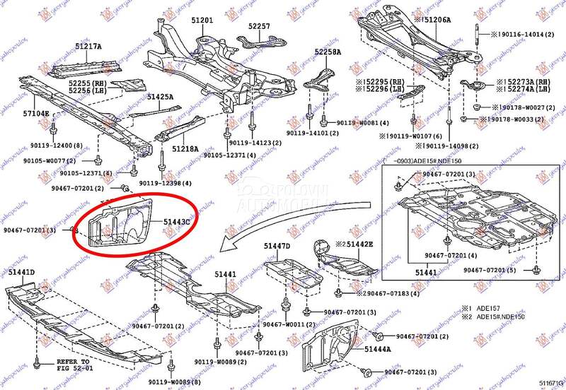 Šuspleh za Toyota Corolla od 2007. do 2011. god. - 51443-02050