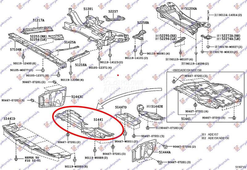 Šuspleh za Toyota Auris od 2010. do 2012. god.