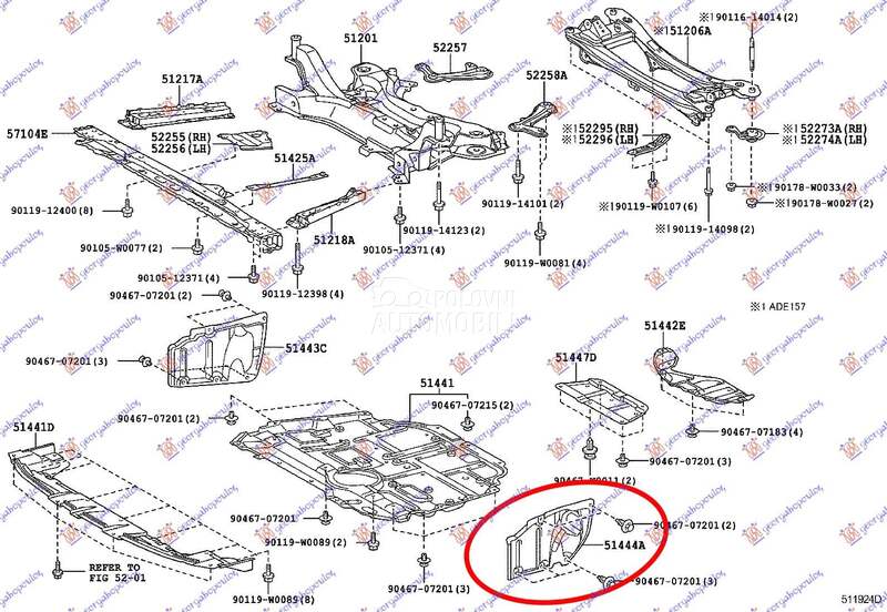 Šuspleh za Toyota Corolla od 2011. do 2013. god. - 51444-02040