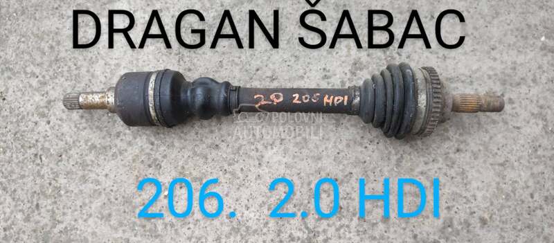 poluosovina za Peugeot 106, 206, 206 plus ... od 1996. do 2014. god.