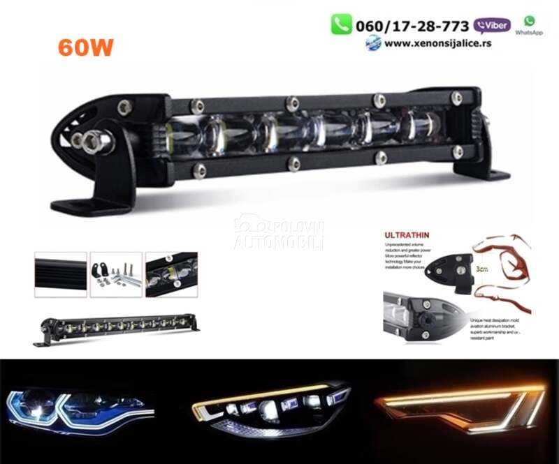 Led bar 38cm 60w model 9d slim  