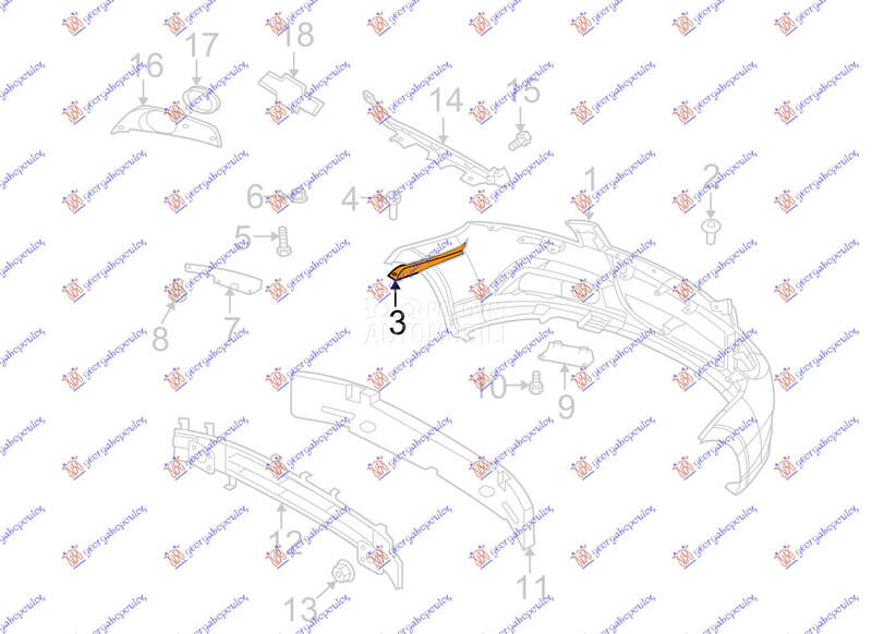NOSAC PREDNJEG BRANIKA GORN... za Chevrolet Aveo od 2008. do 2012. god.