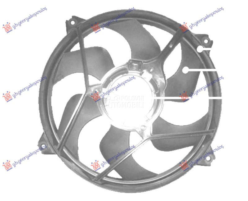 VENTILATOR KOMPLET BENZIN/D... za Peugeot Partner od 2002. do 2008. god.