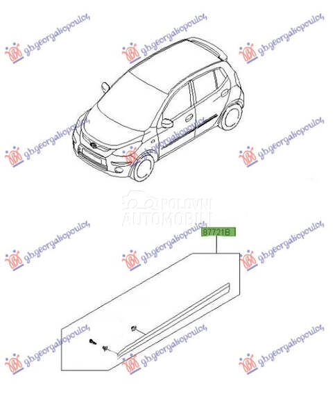 LAJSNA PREDNJIH VRATA (O) 0... za Hyundai i10 od 2007. do 2010. god.