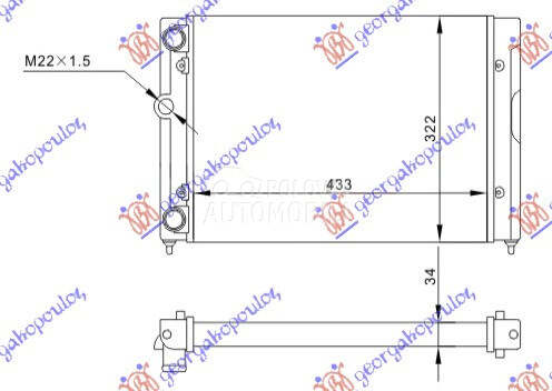 HLADNJAK MOTORA 1.4/1.6 (43... za Volkswagen Golf od 1992. do 1998. god.