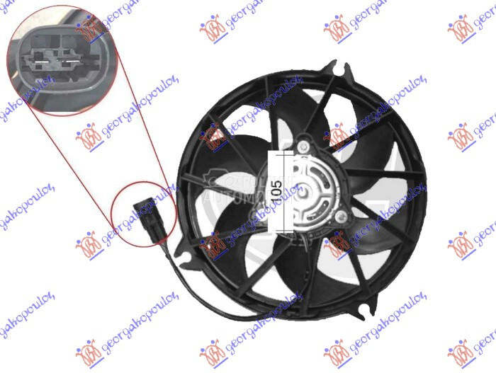 VENTILATOR KOMPLET (1.6/2.0... za Fiat Ulysse od 2002. do 2011. god.
