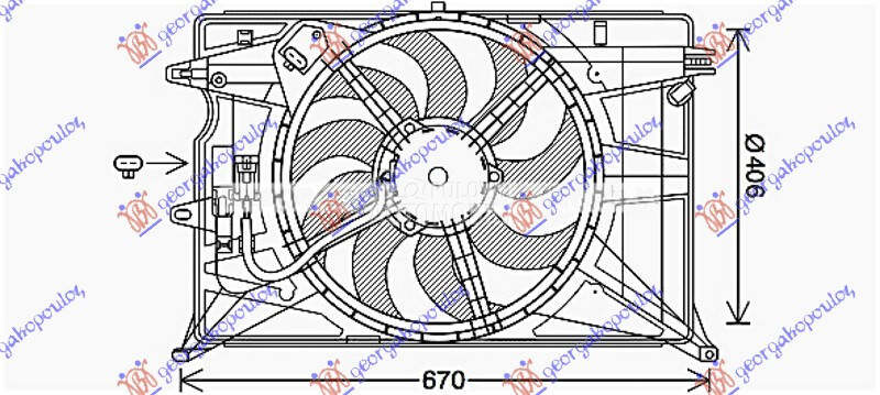 VENTILATOR KOMPLET (BENZIN/... za Fiat 500 od 2019. do 2025. god.