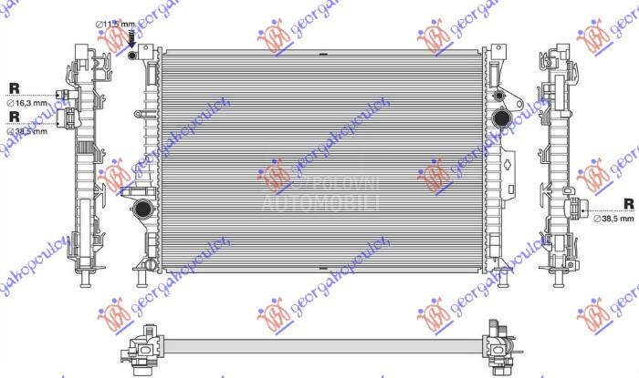 HLADNJAK MOTORA 1.6 EcoBoos... za Ford Transit Connect od 2013. do 2019. god.