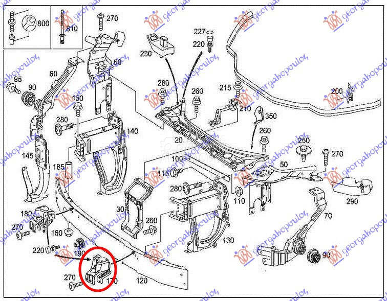 Nosac za Mercedes Benz E Klasa od 2002. do 2009. god.