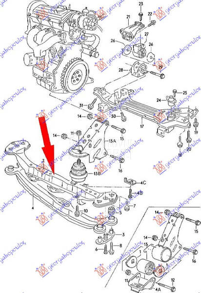 Greda za Volkswagen Golf 2 od 1984. do 1988. god.