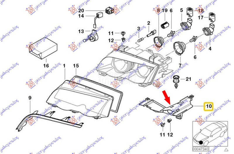 Nosac Fara za BMW Serija 3 od 2003. do 2006. god.