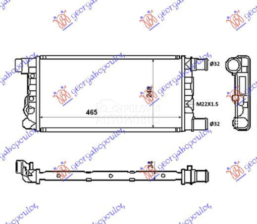 Hladnjak za Fiat Seicento od 2001. do 2006. god.