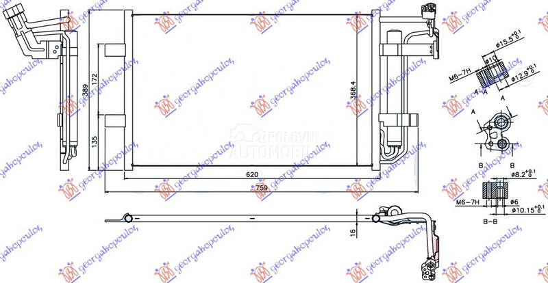 Hladnjak klime za Mazda 5 od 2005. do 2010. god. - C51361480B