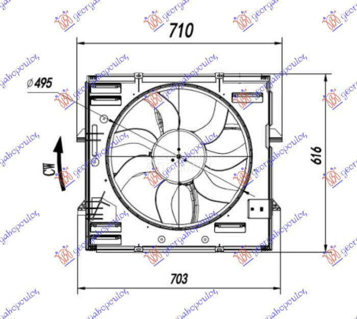 Ventilator za Volkswagen Amarok od 2010. do 2016. god.