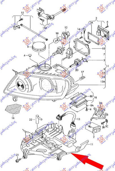 Nosac Fara za Volkswagen Touareg od 2003. do 2010. god.