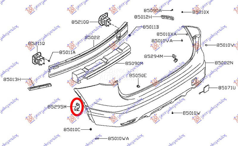 NOSAC ZADNJEG BRANIKA za Nissan Qashqai od 2013. do 2017. god.
