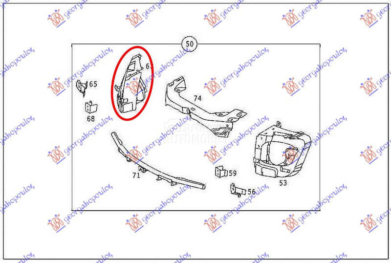 Limeni okvir fara za Mercedes Benz ML Klasa od 1998. do 2005. god.