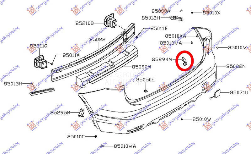 NOSAC ZADNJEG BRANIKA za Nissan Qashqai od 2013. do 2017. god.