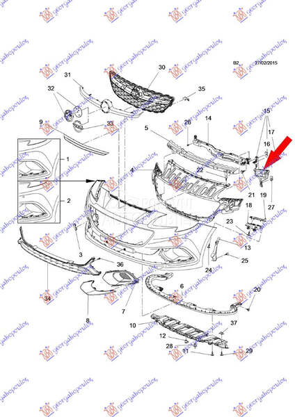 NOSAC PREDNJEG BRANIKA za Opel Corsa E od 2015. do 2019. god.