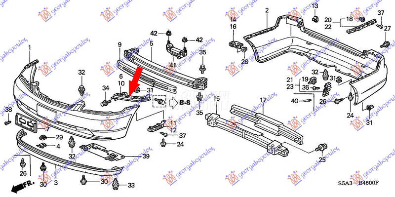 NOSAC PREDNJEG BRANIKA za Honda Civic od 2001. do 2004. god.
