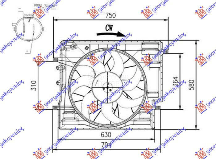 Ventilator za Volvo XC90 od 2014. do 2020. god.
