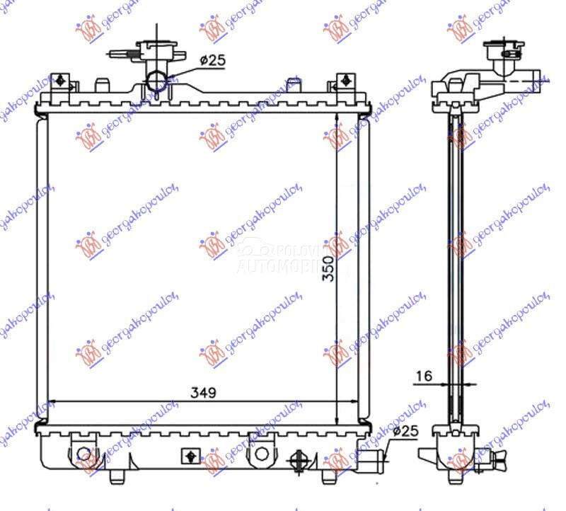 HLADNJAK MOTORA 1.0/1.2 (35... za Suzuki Wagon R+ od 1999. do 2006. god.