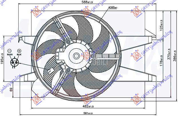 VENTILATOR KOMPLET (BENZIN/... za Ford Fiesta od 2002. do 2008. god.