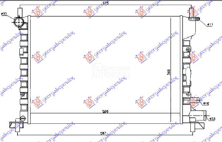 HLADNJAK MOTORA 1.2/1.3/1.4... za Ford Fiesta od 1996. do 1999. god.