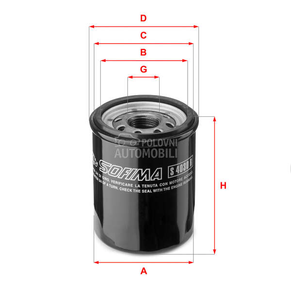 Filter ulja za Fiat Panda od 2004. do 2011. god.