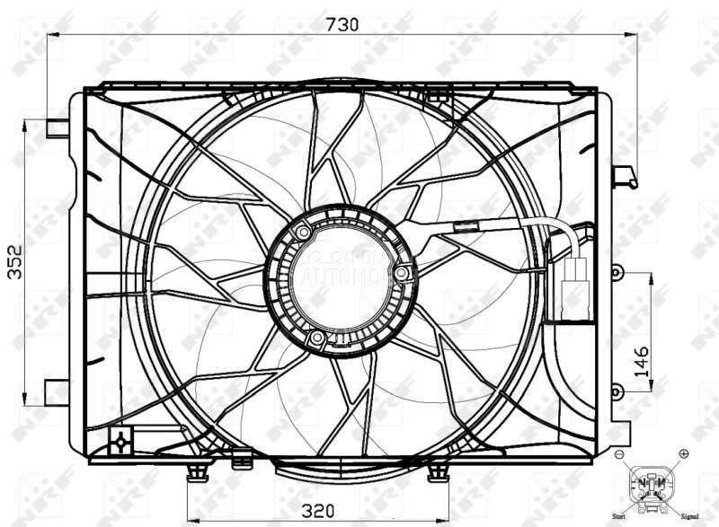 Ventilator motora visko za Mercedes Benz CLS Klasa od 2011. do 2017. god.