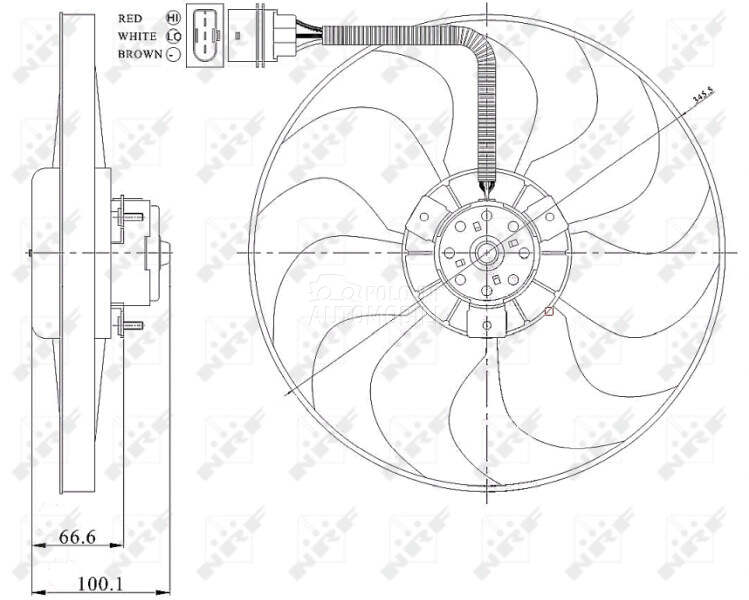 Ventilator motora visko za Seat Leon od 2005. do 2013. god.