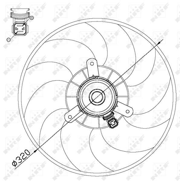 Ventilator motora visko NRF za Peugeot 306 od 1994. do 2002. god.