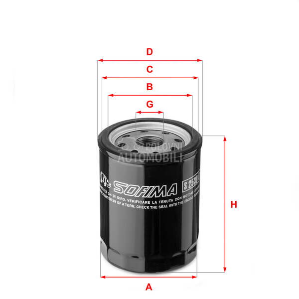 Filter ulja za Fiat Tipo od 1988. do 1995. god.
