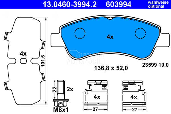 Kocione plocice za Renault  od 1998. do 2005. god. - 16 172 923 80