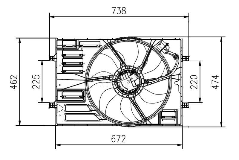 Ventilator motora visko za Volkswagen Golf od 2013. do 2017. god.