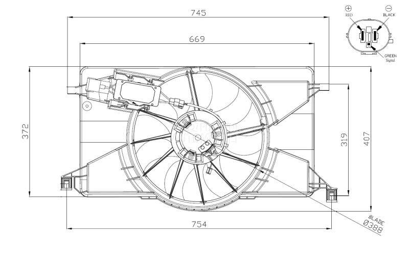 Ventilator motora visko za Ford C-Max od 2013. do 2014. god.